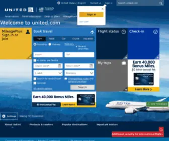 Unitedairlines.com.sg(United Airlines official web site) Screenshot