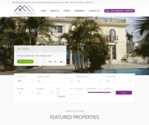 Unitedcyprusproperties.com(United real estate agents in cyprus) Screenshot