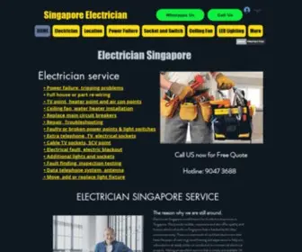 Unitedelectriciansingapore.com(Electrician Singapore cover Island wide 24 hour service) Screenshot