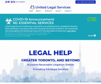 Unitedlegal.ca(Providing Legal Advocacy Services Within the Greater Toronto Area and Throughout Ontario) Screenshot