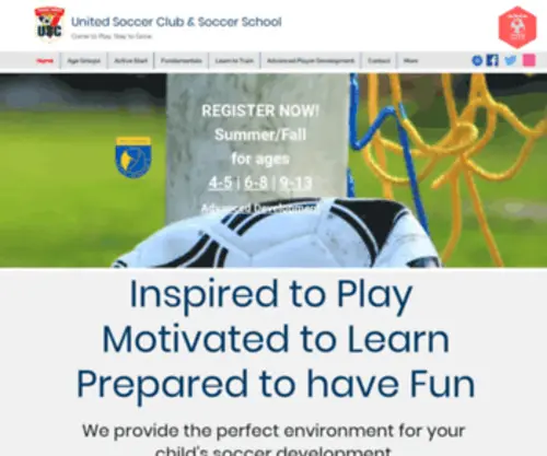 Unitedsc.com(United Soccer Club & Soccer School) Screenshot