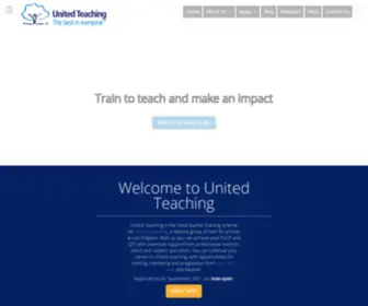Unitedteaching.org.uk(Train while you teach with united teaching) Screenshot
