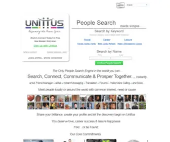 Unittus.com(The First People Search and Social Network in the World) Screenshot