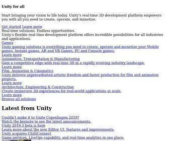 Unity.com(Unity Real) Screenshot