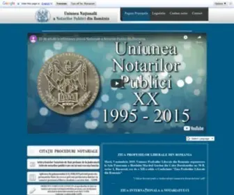 Uniuneanotarilor.ro(Uniunea Nationala a Notarilor Publici din Romania) Screenshot