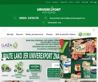Univerexport.rs(Supermarketi, mini-marketi i prodavnice) Screenshot