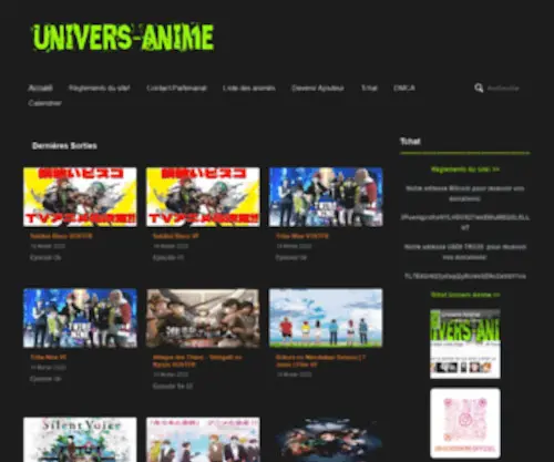 Univers-Anime.com(Téléchargement Et Streaming de films Cartoon Séries Anime Mangas Sur Rapidshare) Screenshot