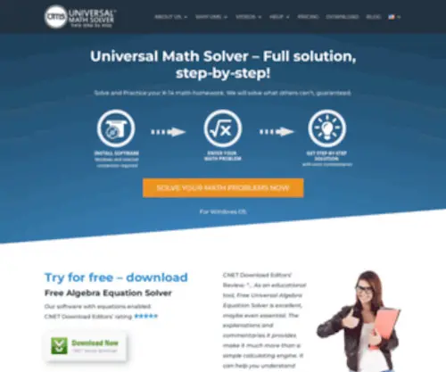 Universalmathsolver.com(Universal Math Solver) Screenshot