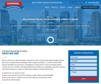 Universalsignandgraphics.com(#1 Sign Company Montgomery County) Screenshot
