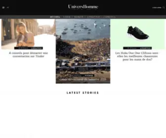 Univershomme.com(Mode, Beauté, Voyages, Culture & Lifestyle Magazine Homme) Screenshot