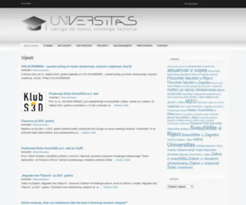 Universitas.hr(Udruga za razvoj visokoga školstva "Universitas") Screenshot