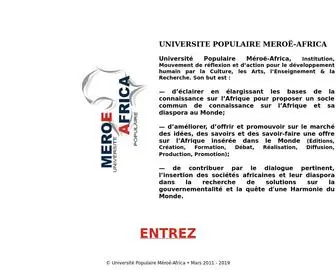 Universitepopulairemeroeafrica.org(Université Populaire Méroë) Screenshot