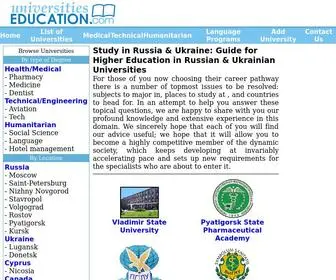 Universitieseducation.com(Study in Russia & Ukraine) Screenshot