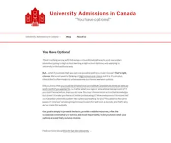 Universityadmissions.ca("You have options) Screenshot