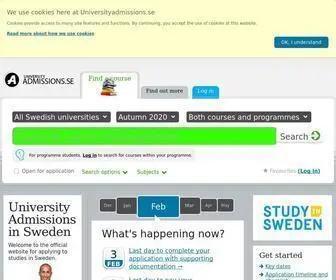Universityadmissions.se(Apply to Swedish universities) Screenshot