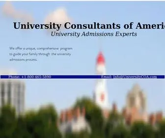 Universityconsultantsofamerica.com(University Consultants of America l Admissions Experts) Screenshot