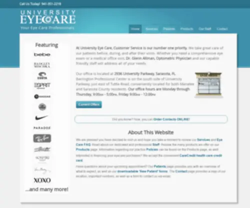 Universityeyecare.net(University Eye Care) Screenshot