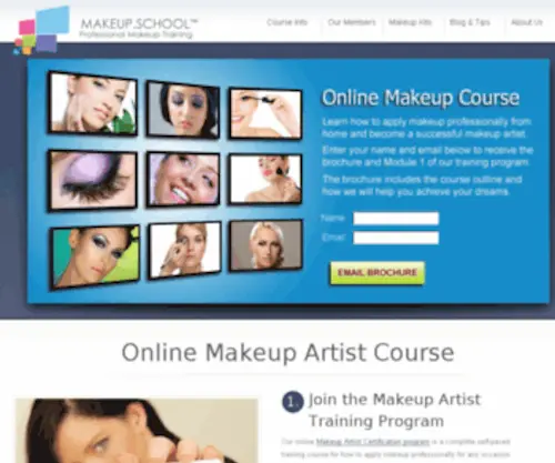 Universityofmakeup.com(Online Makeup Courses) Screenshot