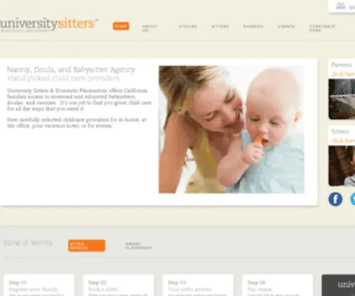 Universitysitters.com(University Sitters Southern California Nanny AgencyUniversity Sitters) Screenshot