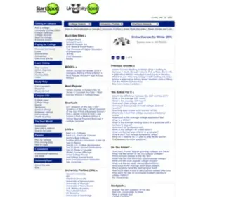 Universityspot.com(College preparation site to guide the search for an undergraduate) Screenshot