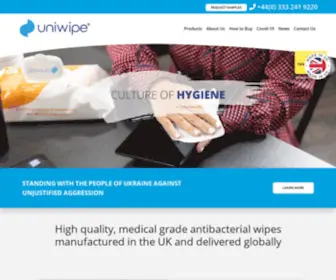 Uniwipe.com(Antibacterial Wipes Manufacturer) Screenshot