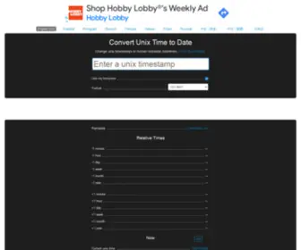 Unix2Date.com(Convert Unix Time to Date) Screenshot