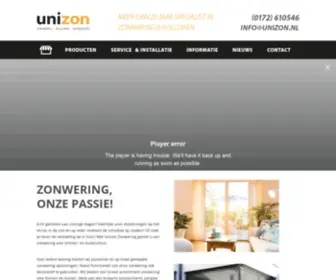 Unizon.nl(UNIZON ZONWERING) Screenshot