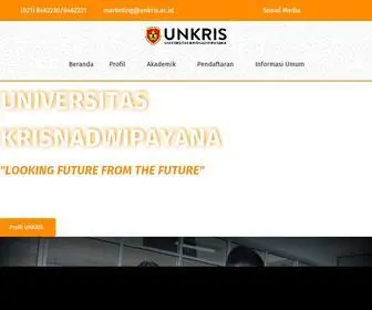 Unkris.ac.id(Universitas Krisnadwipayana) Screenshot