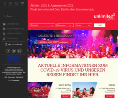 Unlimited-Reisen.de(Abifahrt 2023/24 und Jugendreisen) Screenshot