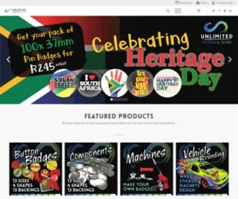 Unlimitedbadgesandsigns.co.za(Leader in Button Badge and Sign Manufacturing in South Africa) Screenshot