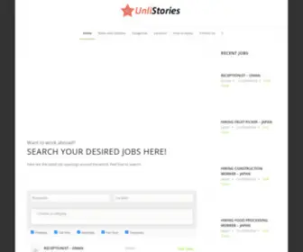 Unlistories.info(Job hunting website) Screenshot