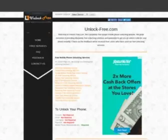 Unlock-Free.com(Unlock your mobile phone for free) Screenshot