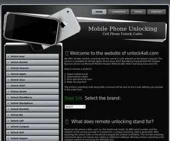 Unlock4ALL.com(Cell Phone Unlock Codes) Screenshot