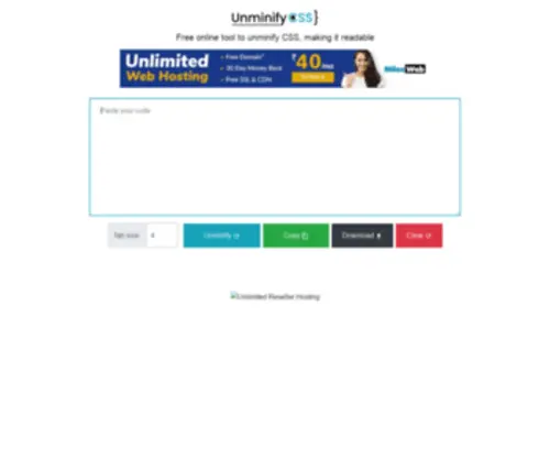 Unminifycss.com(Unminify CSS Code) Screenshot