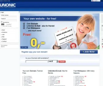 Unonic.com(Your Domain Webspace Email) Screenshot