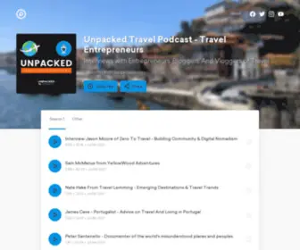 Unpacked.co(A podcast about travel entrepreneurs) Screenshot