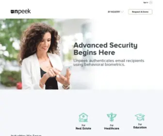 Unpeek.com(Email security) Screenshot