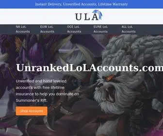 Unrankedlolaccounts.com(The Best Online MOBA Account Supplier) Screenshot