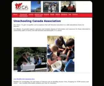 Unschoolingcanada.ca(Unschooling Canada Association) Screenshot