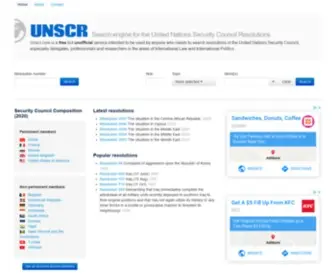 UNSCR.com(Search engine for the UN Security Council Resolutions) Screenshot