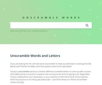 Unscramblewords.net(Unscramble words with the best anagram solver. Word Unscrambler) Screenshot