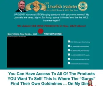 Unselfishmarketer.com(Master Resell Rights And Private Label Rights Award Winning Membership Site) Screenshot