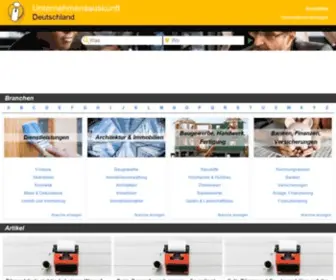 Unternehmensauskunft.com(Branchenbuch und Unternehmensinformationen für Deutschland) Screenshot