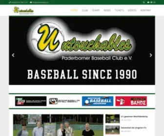 Untouchables-Paderborn.de(Paderborner Baseball Club e.V) Screenshot