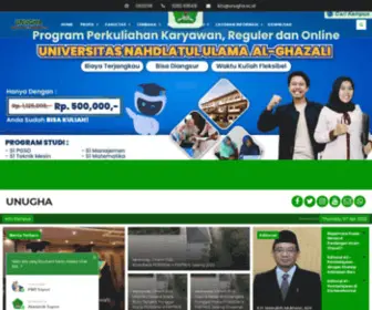 Unugha.ac.id(Universitas Nahdlatul Ulama Al Ghazali Cilacap) Screenshot