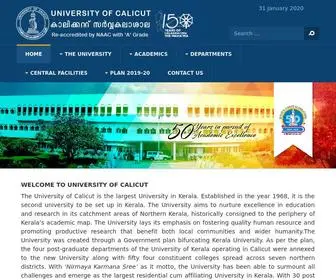 Uoc.ac.in(The University of Calicut) Screenshot