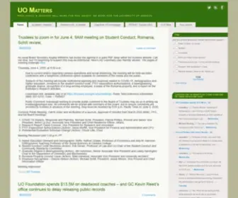 Uomatters.com(The Unofficial Organ of the University of Oregon) Screenshot