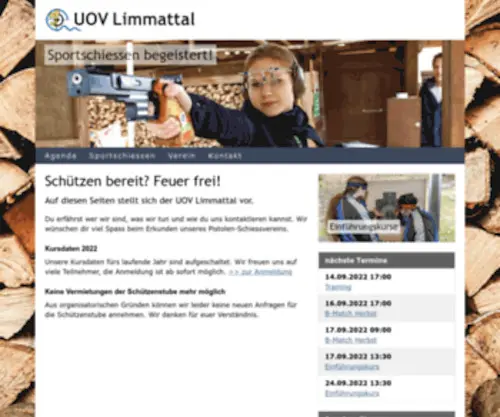 Uov-Limmattal.ch(Pistolenschiessen und Schiesskurse) Screenshot