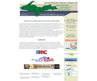 Upar.org(Upper Peninsula Association of REALTORS) Screenshot