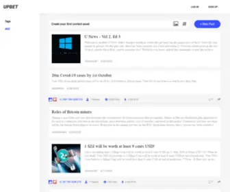 Upbet.io(Interactive Platform on Blockchain for Content and Cryptocurrency) Screenshot